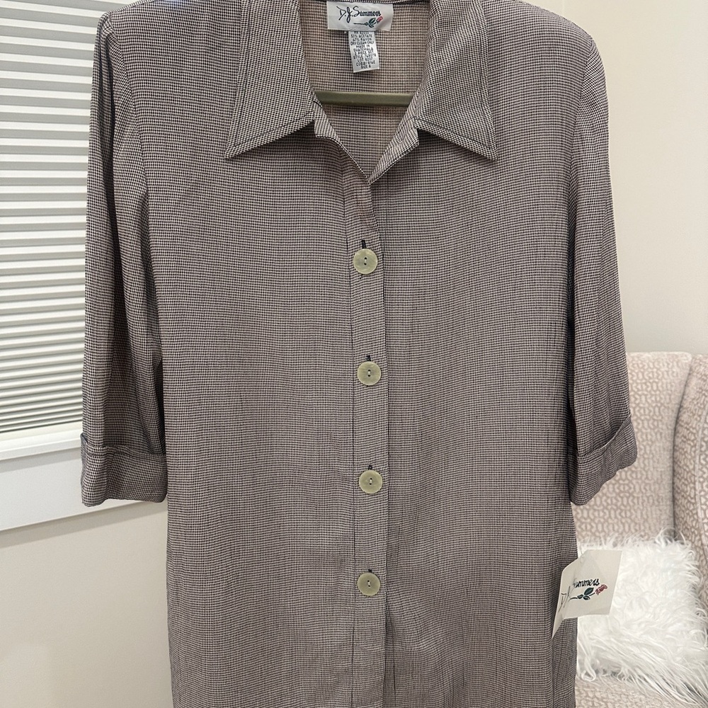 Vintage DJ Summers Button Front Blouse/ Lightweight Jacket - size 6